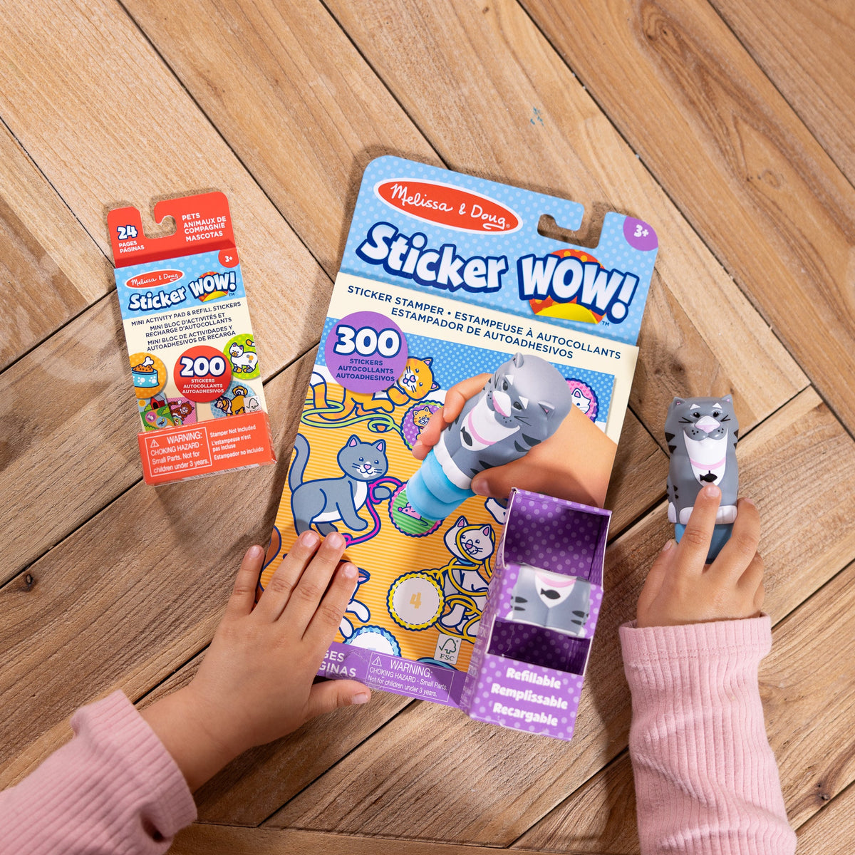 Sticker WOW!™ Cat Bundle: Activity Pad & Sticker Stamper + Mini Activity Pad and 200 Refill Stickers Y9