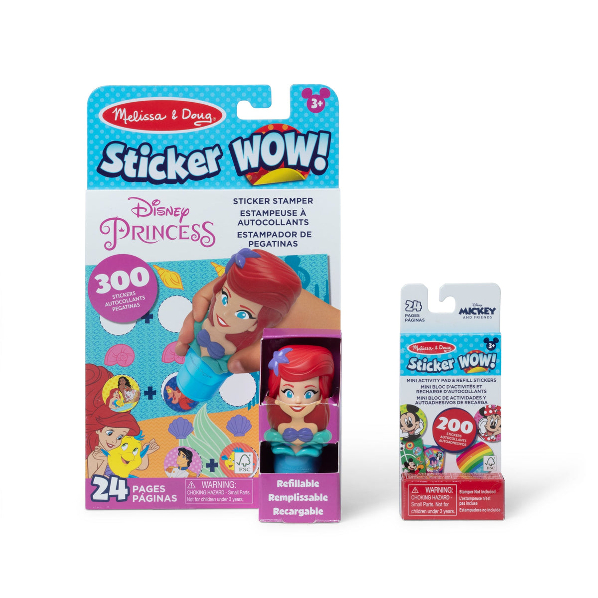 Sticker WOW!™ Disney Ariel Bundle: Activity Pad & Sticker Stamper + Mini Activity Pad and 200 Refill Stickers D1