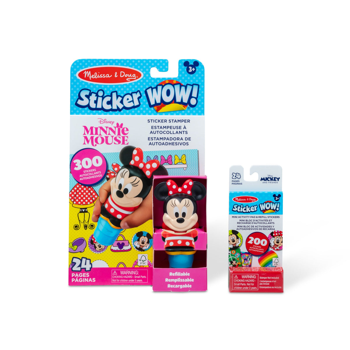 Sticker WOW!™ Disney Minnie Mouse Bundle: Activity Pad & Sticker Stamper + Mini Activity Pad and 200 Refill Stickers K3