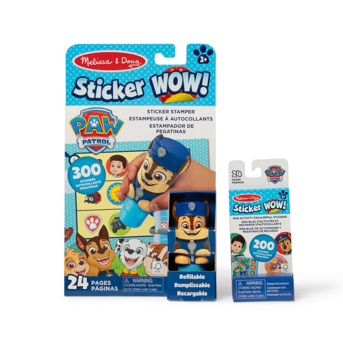 Sticker WOW!™ PAW Patrol Chase Bundle: Activity Pad & Sticker Stamper + Mini Activity Pad and 200 Refill Stickers M8