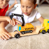 Trailer & Excavator Wooden Vehicles Play Set N3