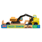 Trailer & Excavator Wooden Vehicles Play Set N3