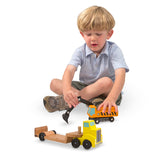 Trailer & Excavator Wooden Vehicles Play Set N3