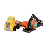 Trailer & Excavator Wooden Vehicles Play Set N3
