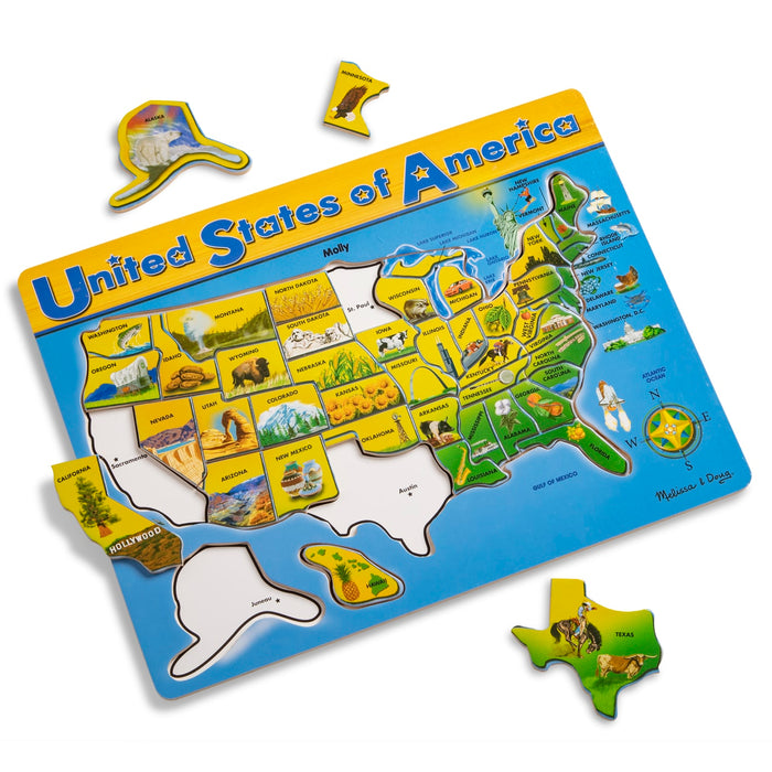 U.S.A. Map Wooden Puzzle A3