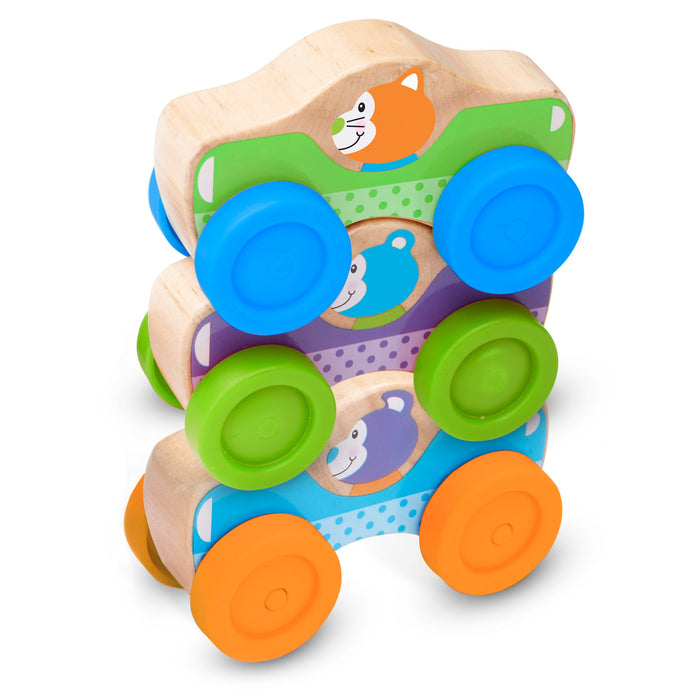 Wooden Animal Stacking Cars J9