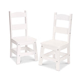 Wooden Chair Pair  - White N8