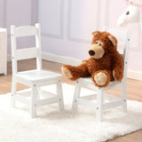 Wooden Chair Pair  - White N8