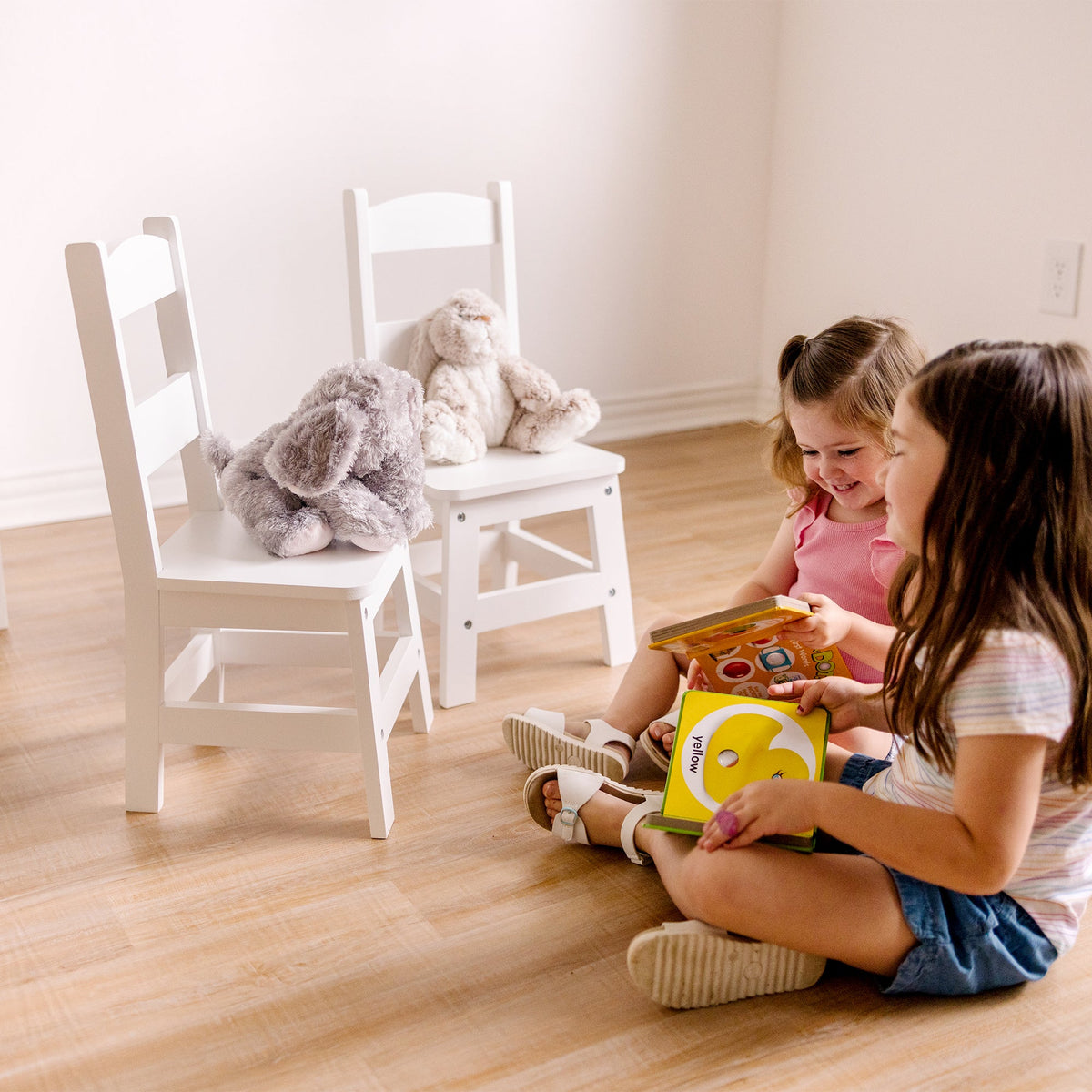 Wooden Chair Pair  - White N8