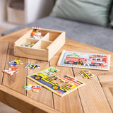Wooden Jigsaw Puzzles in a Box - Vehicles H4