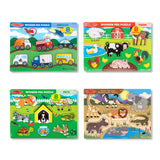 Wooden Peg Puzzle 4-Pack – Vehicles, Farm, Safari, Pets D0