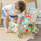 Wooden Shape Sorting Grocery Cart W4