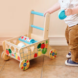 Wooden Shape Sorting Grocery Cart W4
