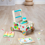Wooden Shape Sorting Grocery Cart W4