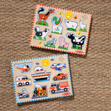 Wooden Sound Puzzle 2-Pack – Farm Animals, Vehicles G2