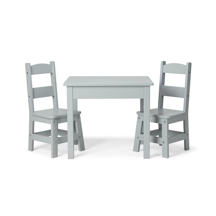Wooden Table & 2 Chairs - Gray L0