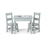 Wooden Table & 2 Chairs - Gray L0
