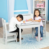 Wooden Table & 2 Chairs - Gray L0