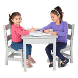 Wooden Table & 2 Chairs - Gray L0