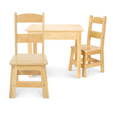 Wooden Table & Chairs - Natural Z8