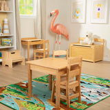 Wooden Table & Chairs - Natural Z8