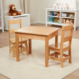 Wooden Table & Chairs - Natural Z8