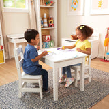 Wooden Table & Chairs - White N4