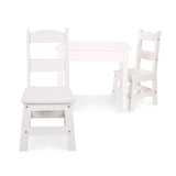 Wooden Table & Chairs - White N4