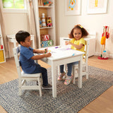 Wooden Table & Chairs - White N4