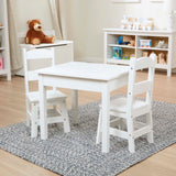 Wooden Table & Chairs - White N4