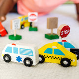 Wooden Vehicles and Traffic Signs A1